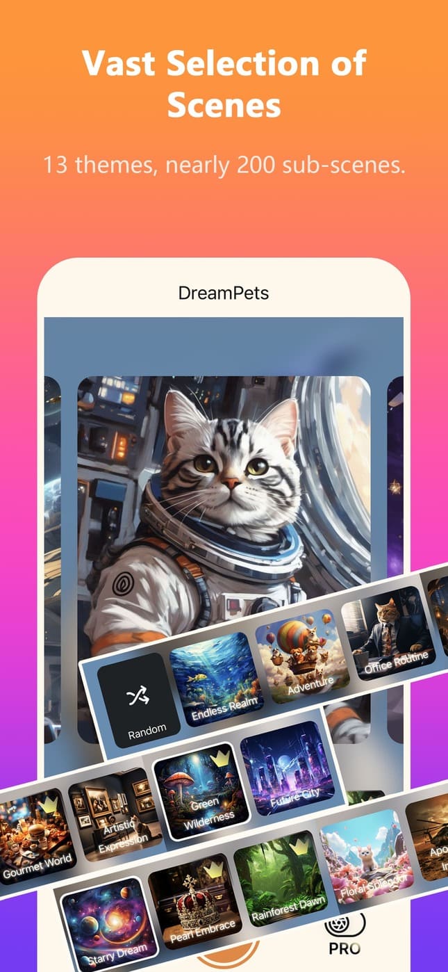 DreamPets Feature 1: Vast Selection of Scenes
