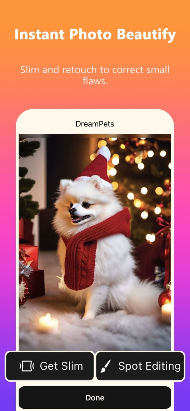 DreamPets Feature 6: Instant Photo Beautify